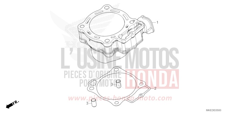 CYLINDRE de CRF450R EXTREME RED (R292) de 2022