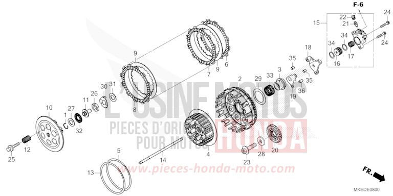 EMBRAYAGE de CRF450R EXTREME RED (R292) de 2022