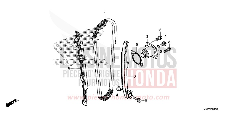 CHAINE A CAMES/TENDEUR de CRF450R EXTREME RED (R292) de 2017