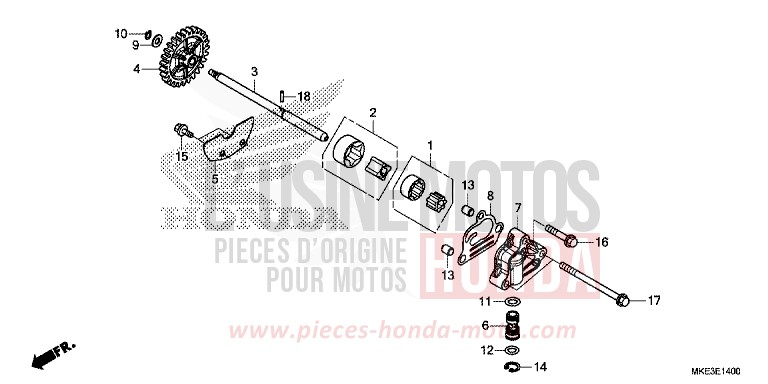 POMPE A HUILE de CRF450R EXTREME RED (R292) 2017