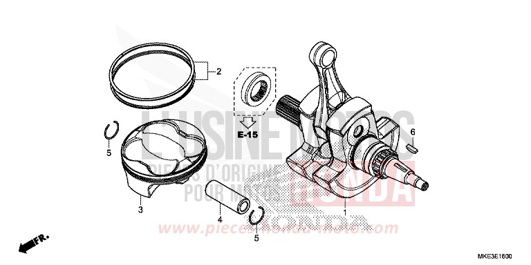 VILEBREQUIN/PISTON de CRF450R EXTREME RED (R292) de 2017