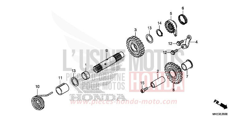 AXE DE KICKSTARTER de CRF450R EXTREME RED (R292) de 2017