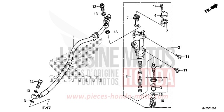 REAR BRAKE MASTER CYLINDER de CRF450R EXTREME RED (R292) 2018