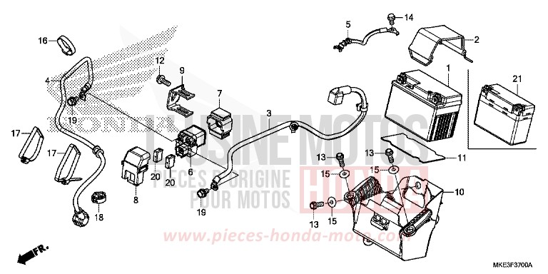 BATTERIE de CRF450R EXTREME RED (R292) 2018