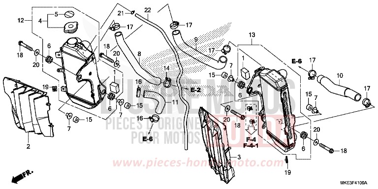 RADIATEUR de CRF450R EXTREME RED (R292) 2018