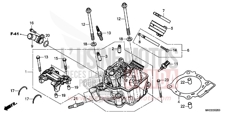 CULASSE de CRF450R EXTREME RED (R292) 2019