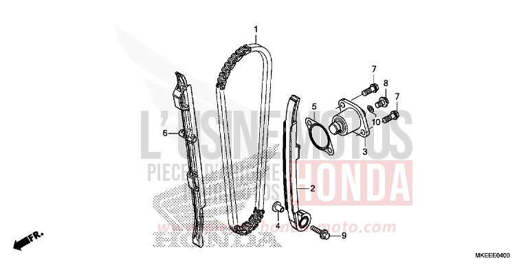 CHAINE A CAMES/TENDEUR de CRF450R EXTREME RED (R292) de 2019