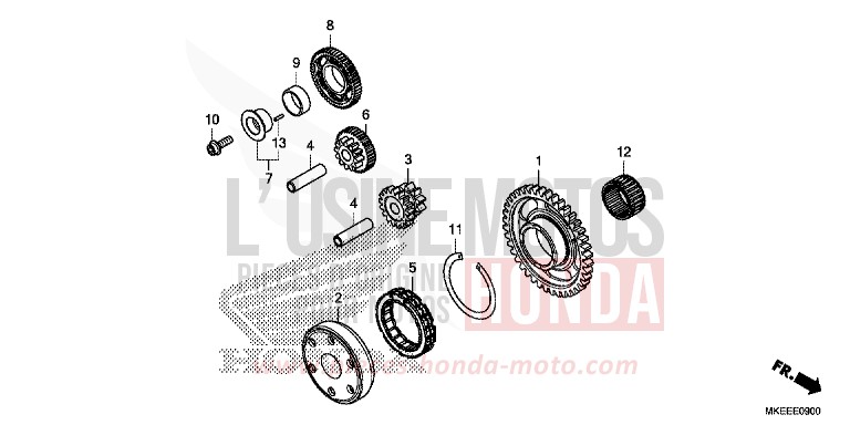 EMBRAYAGE DE DEMARRAGE de CRF450R EXTREME RED (R292) de 2019