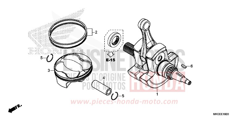 VILEBREQUIN/PISTON de CRF450R EXTREME RED (R292) de 2019