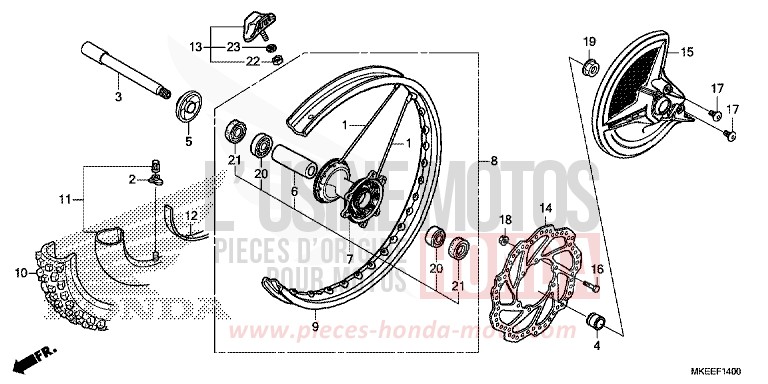 ROUE AVANT de CRF450R EXTREME RED (R292) 2019