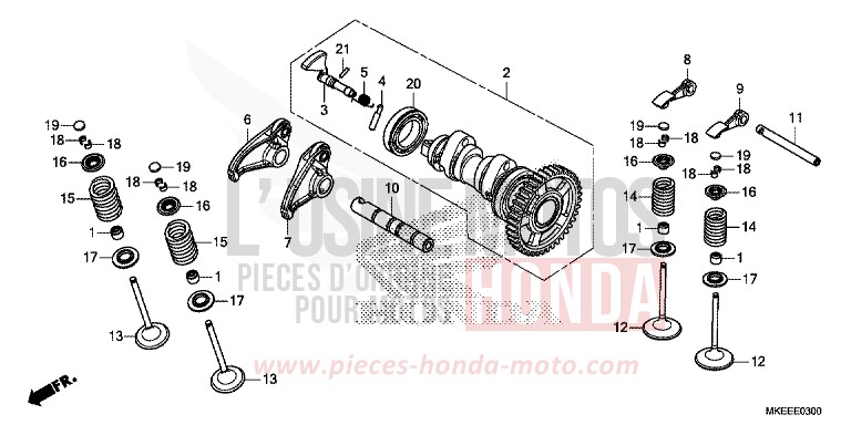 ARBRE A CAMES/SOUPAPE de CRF450R EXTREME RED (R292) 2020