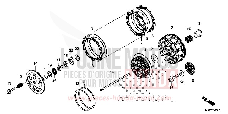 EMBRAYAGE de CRF450R EXTREME RED (R292) 2020