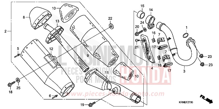 SILENCIEUX D'ECHAPPEMENT (CRF250RA) de CRF250R EXTREME RED (R292) 2010