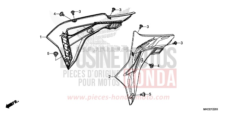 BOUCLIER DE RADIATEUR (CRF450RX) de CRF450R EXTREME RED (R292) 2020