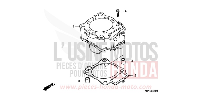 CYLINDRE de CRF250R EXTREME RED (R292) 2011