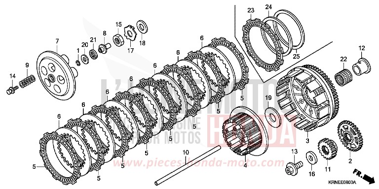 EMBRAYAGE de CRF250R EXTREME RED (R292) 2011