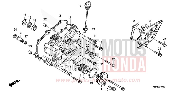 COUVERCLE CARTER MOTEUR GAUCHE de CRF250R EXTREME RED (R292) 2011