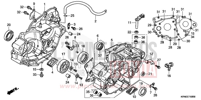 CARTER MOTEUR de CRF250R EXTREME RED (R292) 2011