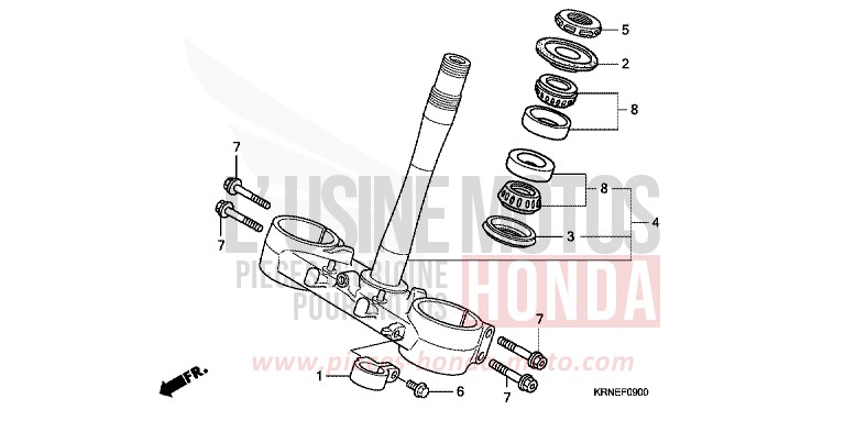 TIGE DE DIRECTION de CRF250R EXTREME RED (R292) 2011