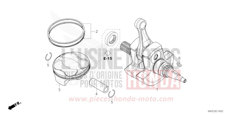 VILEBREQUIN/PISTON de CRF450R EXTREME RED (R292) 2021