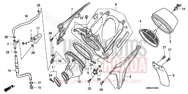 FILTRE A AIR de CRF250R EXTREME RED (R292) 2011