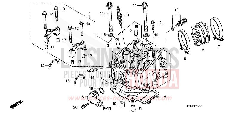 CULASSE de CRF250R EXTREME RED (R292) 2012