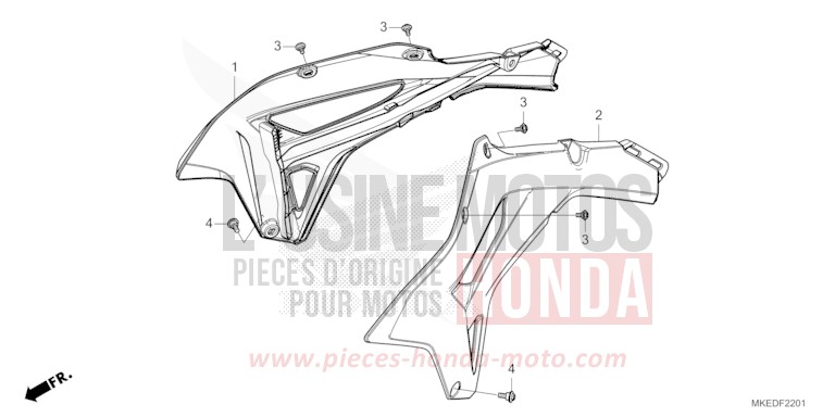 BOUCLIER DE RADIATEUR (CRF450RX) de CRF450R EXTREME RED (R292) 2021
