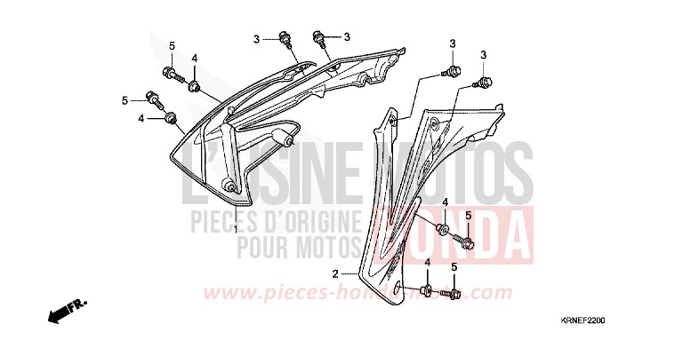 BOUCLIER DE RADIATEUR de CRF250R EXTREME RED (R292) 2012