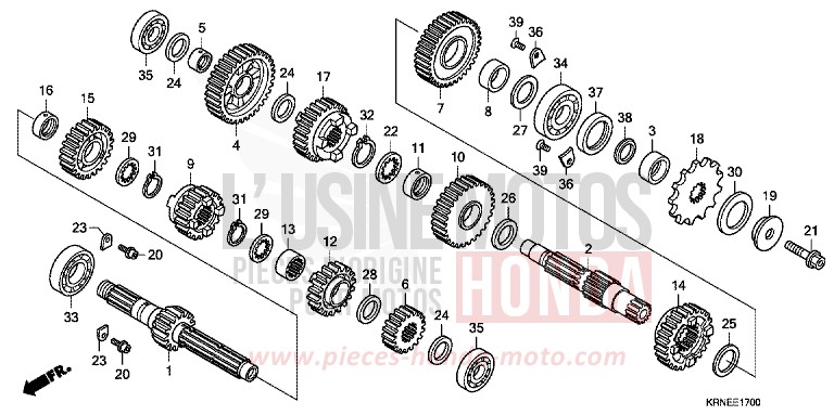 BOITE DE VITESSES de CRF250R EXTREME RED (R292) 2013