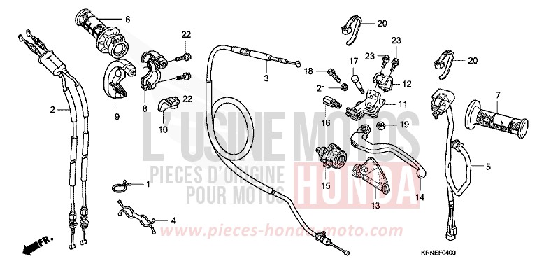 LEVIER DE GUIDON/COMMUTATEUR/CABLE de CRF250R EXTREME RED (R292) 2013