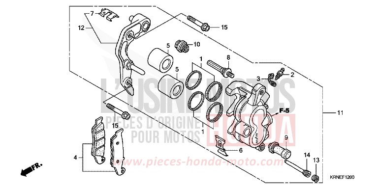 ETRIER DE FREIN AVANT de CRF250R EXTREME RED (R292) 2013