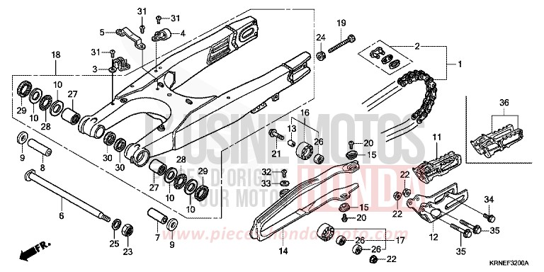 BRAS OSCILLANT de CRF250R EXTREME RED (R292) 2013