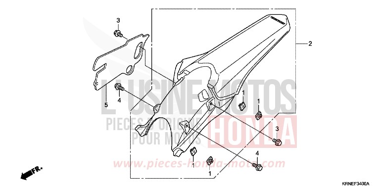 GARDE-BOUE ARRIERE de CRF250R EXTREME RED (R292) 2013