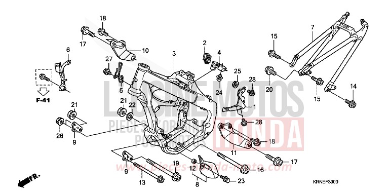 CARROSSERIE DE CHASSIS de CRF250R EXTREME RED (R292) 2013