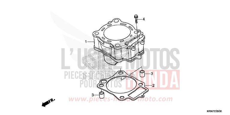 CYLINDRE de CRF250R EXTREME RED (R292) de 2014