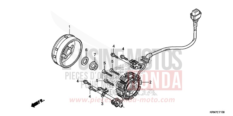 GENERATRICE de CRF250R EXTREME RED (R292) de 2014