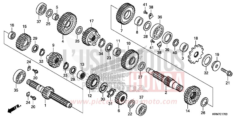 BOITE DE VITESSES de CRF250R EXTREME RED (R292) de 2014