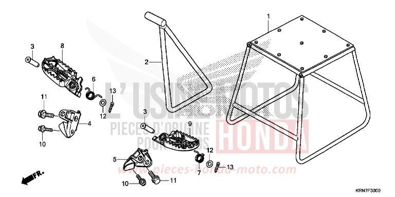 BEQUILLE/MARCHE de CRF250R EXTREME RED (R292) de 2014