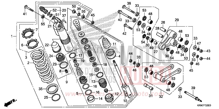 COUSSIN ARRIERE de CRF250R EXTREME RED (R292) de 2014