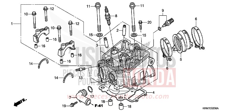 CULASSE de CRF250R EXTREME RED (R292) 2015