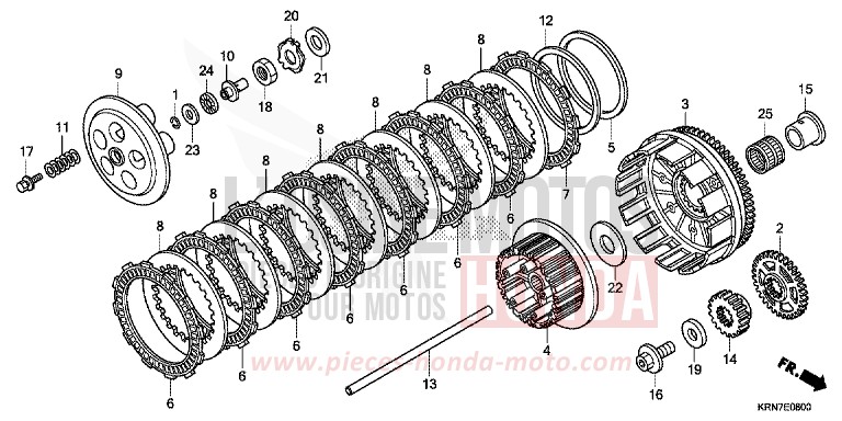 EMBRAYAGE de CRF250R EXTREME RED (R292) 2015