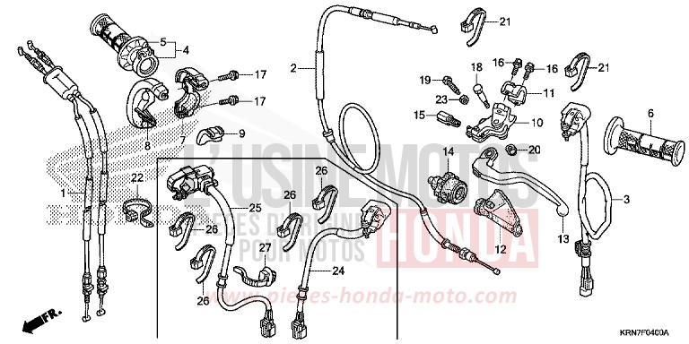 LEVIER DE GUIDON/COMMUTATEUR/CABLE de CRF250R EXTREME RED (R292) 2015