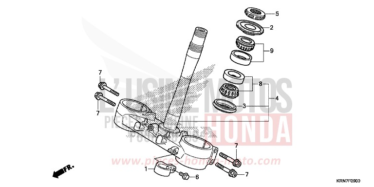 TIGE DE DIRECTION de CRF250R EXTREME RED (R292) 2015