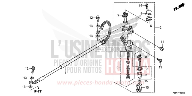 MAITRE-CYLINDRE FREIN AR. de CRF250R EXTREME RED (R292) 2015