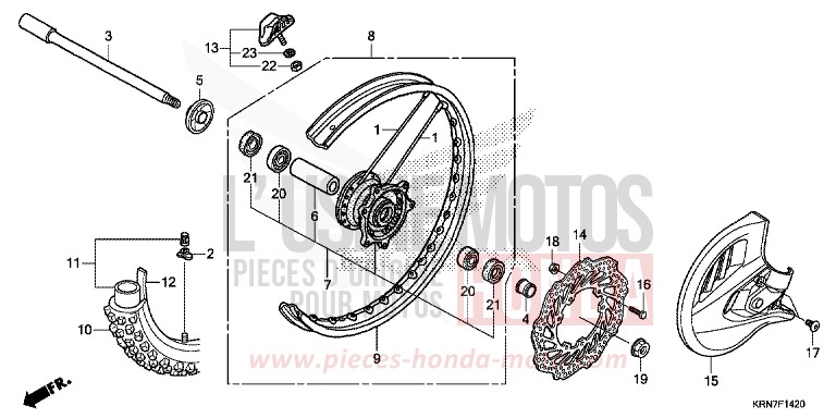 ROUE AVANT de CRF250R EXTREME RED (R292) 2016