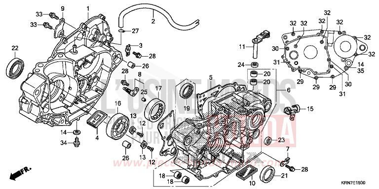 CARTER MOTEUR de CRF250R EXTREME RED (R292) 2017