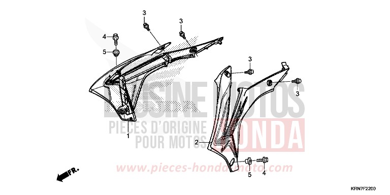 BOUCLIER DE RADIATEUR de CRF250R EXTREME RED (R292) 2017