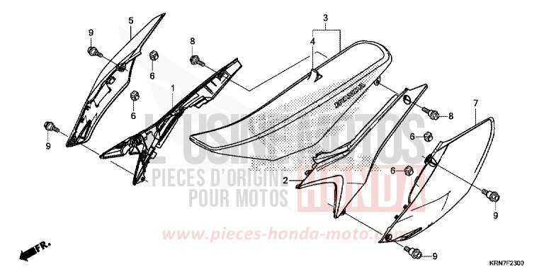 SIEGE/COUVERCLE LATERAL de CRF250R EXTREME RED (R292) 2017