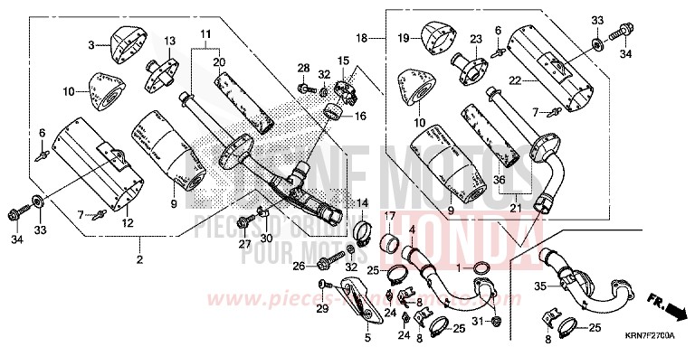 SILENCIEUX D'ECHAPPEMENT de CRF250R EXTREME RED (R292) 2017