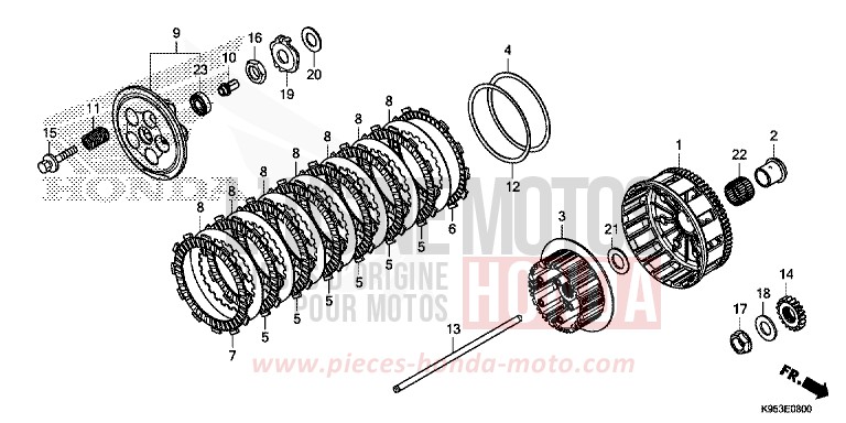 EMBRAYAGE de CRF250R EXTREME RED (R292) 2018